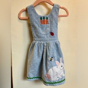 Baby Biden Easter Bunny Dress Sky Blue Pinafore 6-9 months